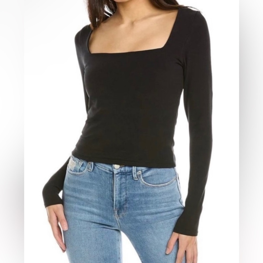 Good American Square Neck Long Sleeve Top
Size 3(Large) Color Black